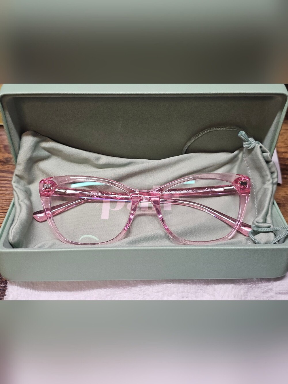 Sparkle Pink Wanda Frames Pair Eyewear Glasses